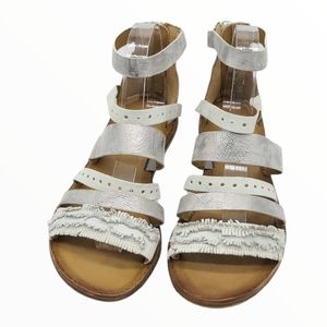 Miz Mooz White Flora Leather Sandals